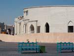 Side of the Katara amphitheatre with blue benches