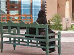 Qatari lady on a bench