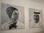 Oil paintings of Sheikh Hamad bin Khalifa Al Thani and Sheikha Mozah bint Nasser Al Missned