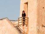 Sonya on one of the two towers making Barzan Towers