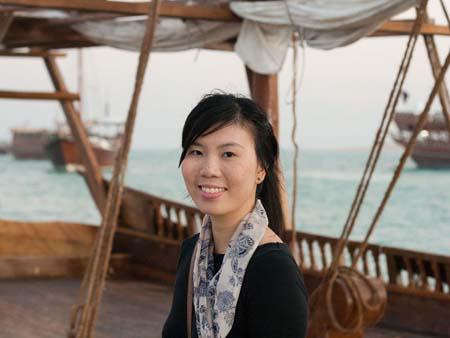 Sonya on a dhow