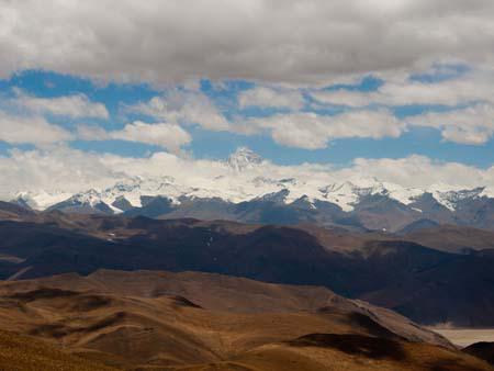 View Mount Everest from Pang-la pass at 5050 metres