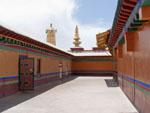 A colourful inner court at Drepung Monastery