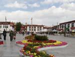 Flowers leading to Jokhang Temple in Barkhor Square
