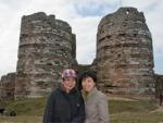 Sukey and Sonya in front of Yoros Castle