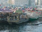 Floating restaurants selling fish sandwiches