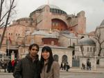 Travis and Sonya outside Hagia Sophia