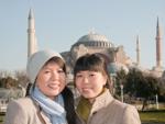 Sukey and Sonya with Hagia Sophia in the background