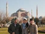 Travis, Sukey and Sonya with Hagia Sophia in background