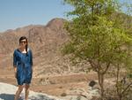 Sonya with the Al Hajar Mountains in the background